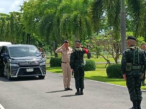 ร่วมต้อนรับและรักษาความปลอดภัย นายอนุทิน ชาญวีรกูล นายกรัฐมนตรี